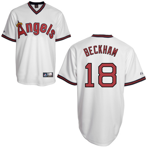 Gordon Beckham #18 mlb Jersey-Los Angeles Angels of Anaheim Women's Authentic Cooperstown White Baseball Jersey
